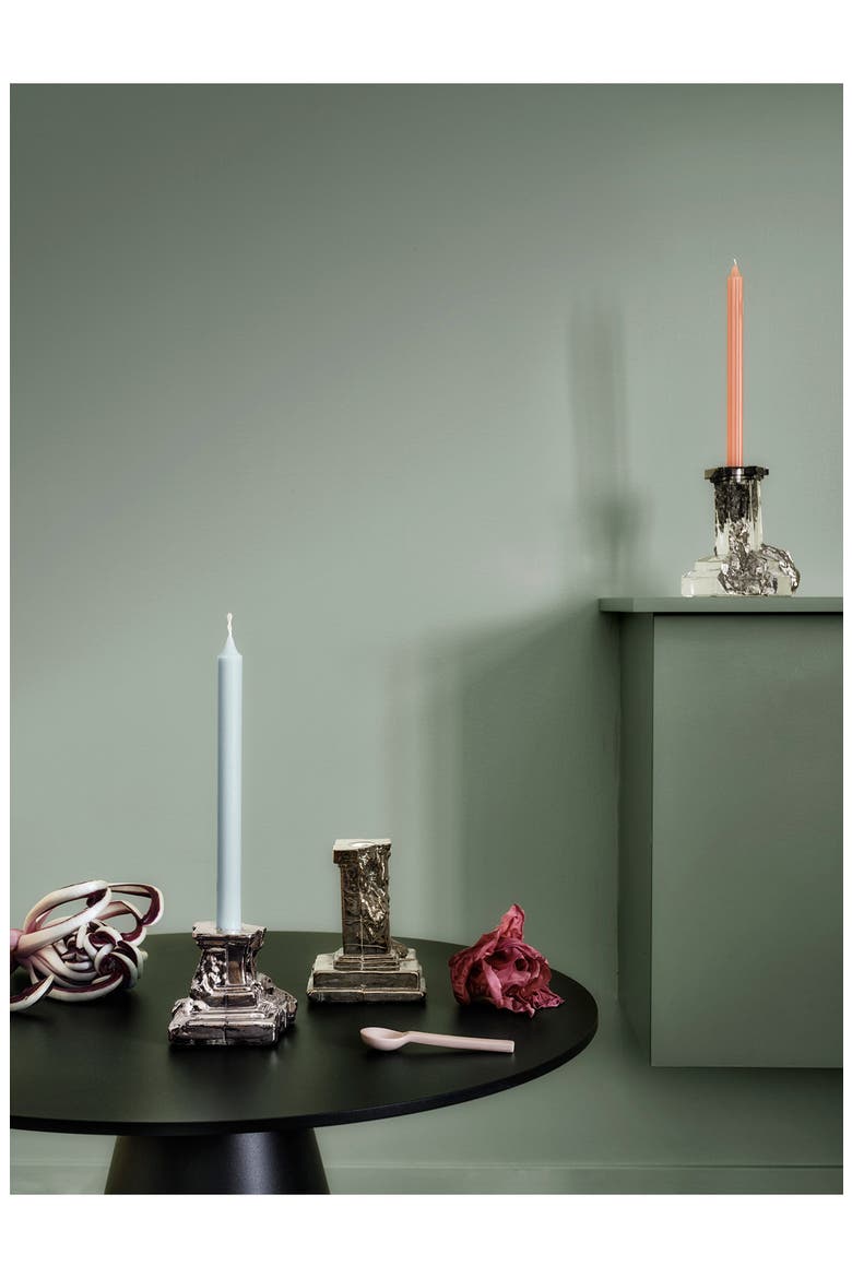 Rocky Small Baroque Candlestick, Alternate, color, GRAY