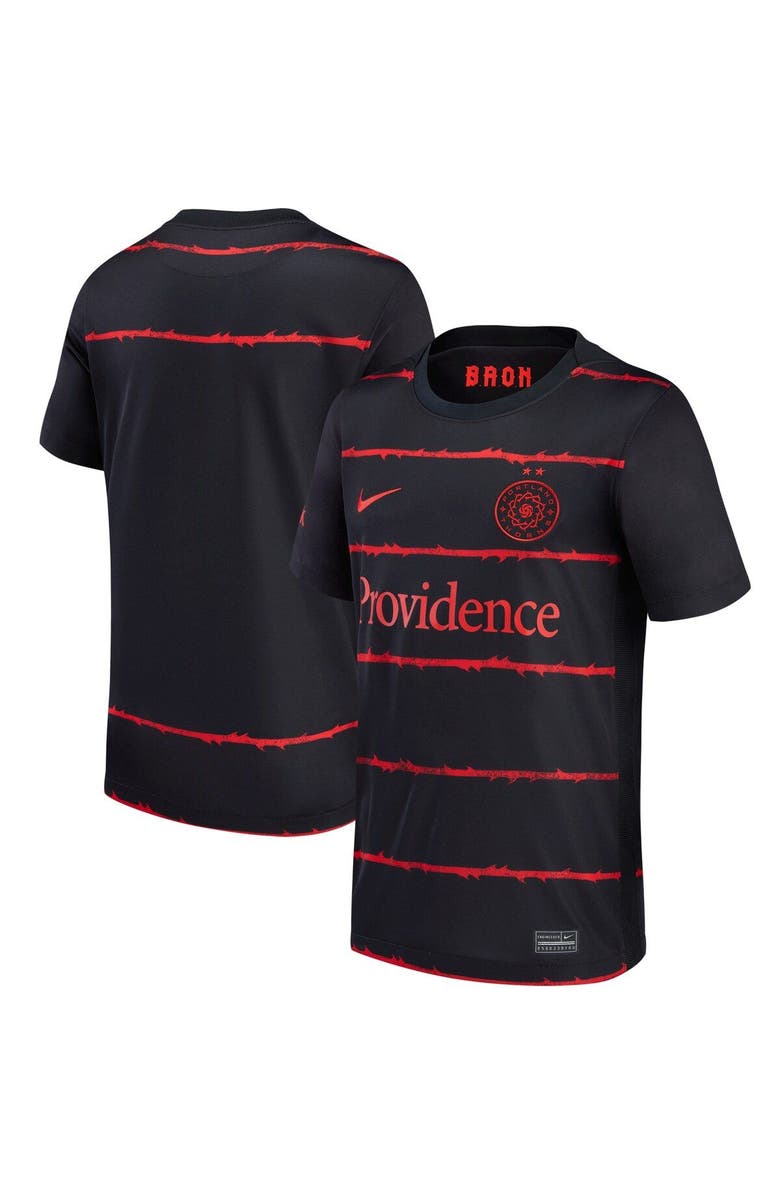 Nike Youth Nike Black Portland Thorns FC 2021/22 Home Stadium Replica Jersey, Main, color, Black