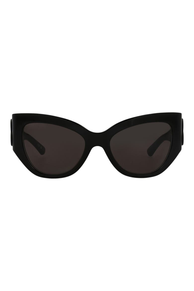 Novelty 55mm Cat Eye Sunglasses, Main, color, BLACK BLACK GREY