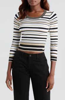 L'AGENCE Yukio Stripe Crewneck Top