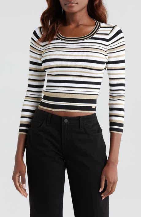 L'AGENCE Yukio Stripe Crewneck Top