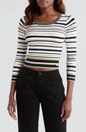 L'AGENCE Yukio Stripe Crewneck Top