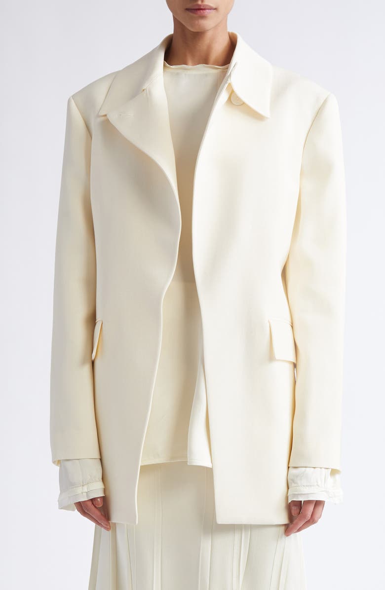 Jil Sander Darted Tailored Jacket, Main, color, Chalk