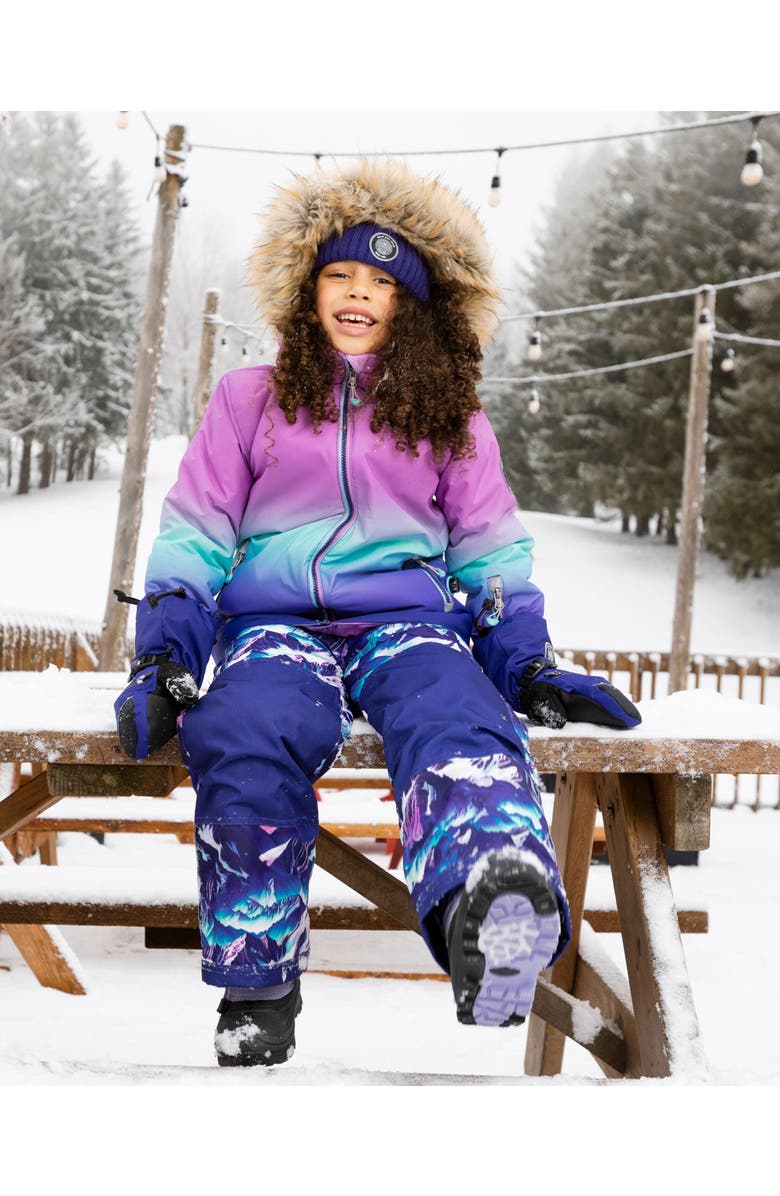 Deux par Deux Two-Piece Play Snowsuit Mountain, Main, color, Purple