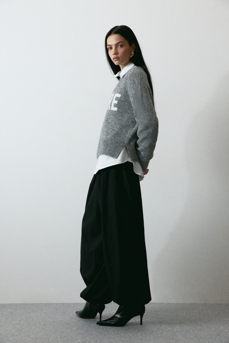 Jacquard-motif Jumper, Alternate, color, Gray melange/Adore