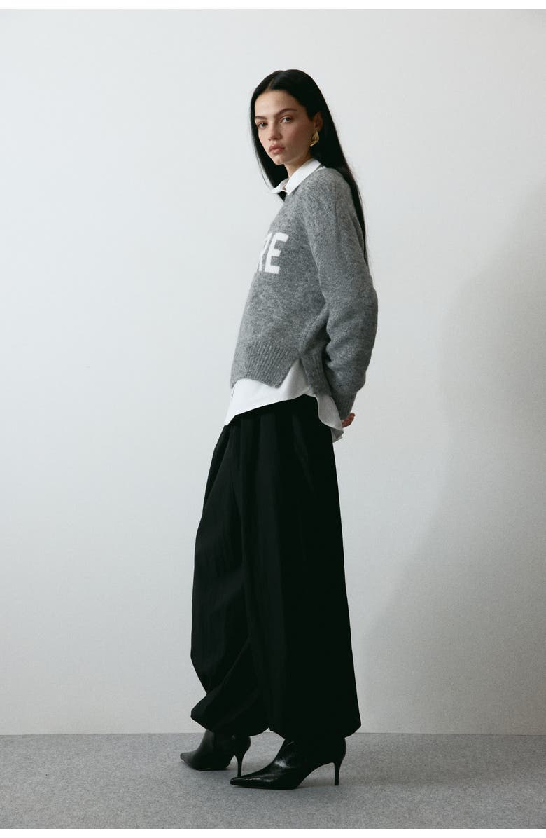 H&M Jacquard-motif Jumper, Alternate, color, Gray Melange/Adore