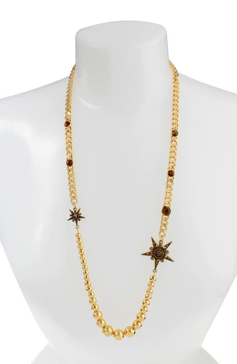 Eagle Star Ball Bead Station Necklace