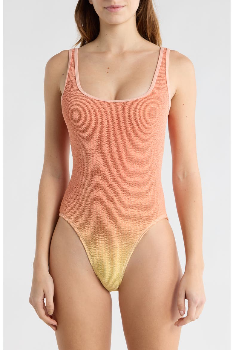 Ombré One-Piece Swimsuit, Main, color, PEACH RING