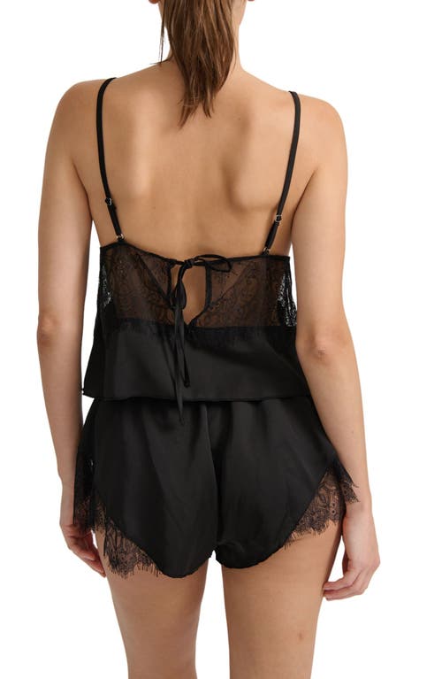 Kat The Label Darcy Lace Inset Satin Camisole In Black