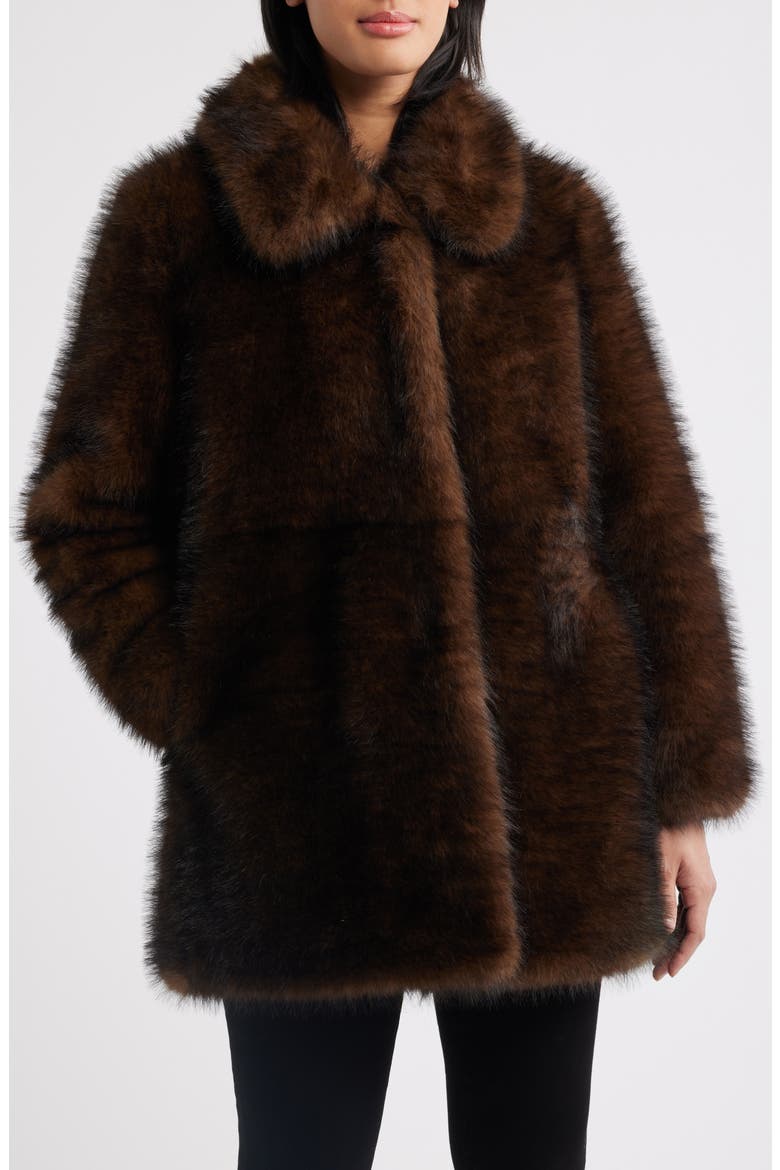 Faux Fur Coat, Alternate, color, MINK
