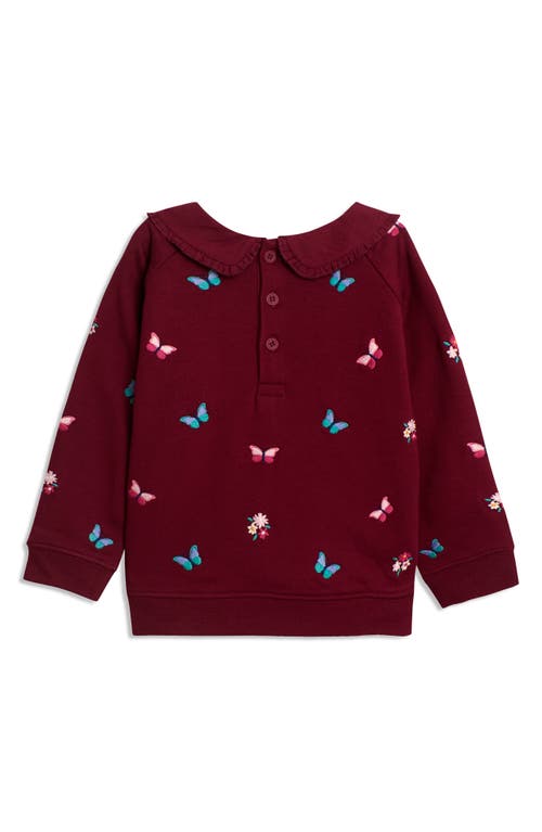 JOJO MAMAN BÉBÉ JOJO MAMAN BEBE BUTTERFLY EMBROIDERED SWEATSHIRT & LEGGINGS SET