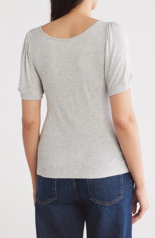 Nordstrom Rack V-neck Pleated T-shirt In Grey Light Heather