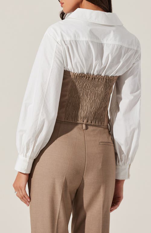 Astr Brooks Layered Corset Top In Taupe In Taupe