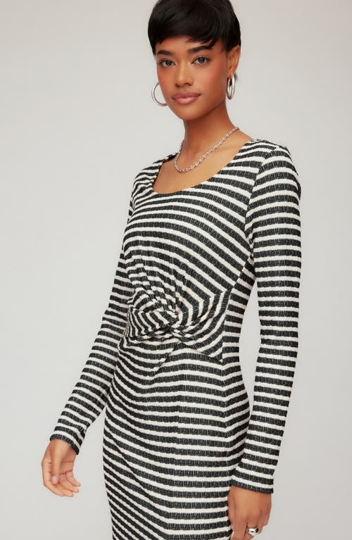 Fifteen Twenty Tyler Side Twist Long Sleeve Midi Dress In Multi