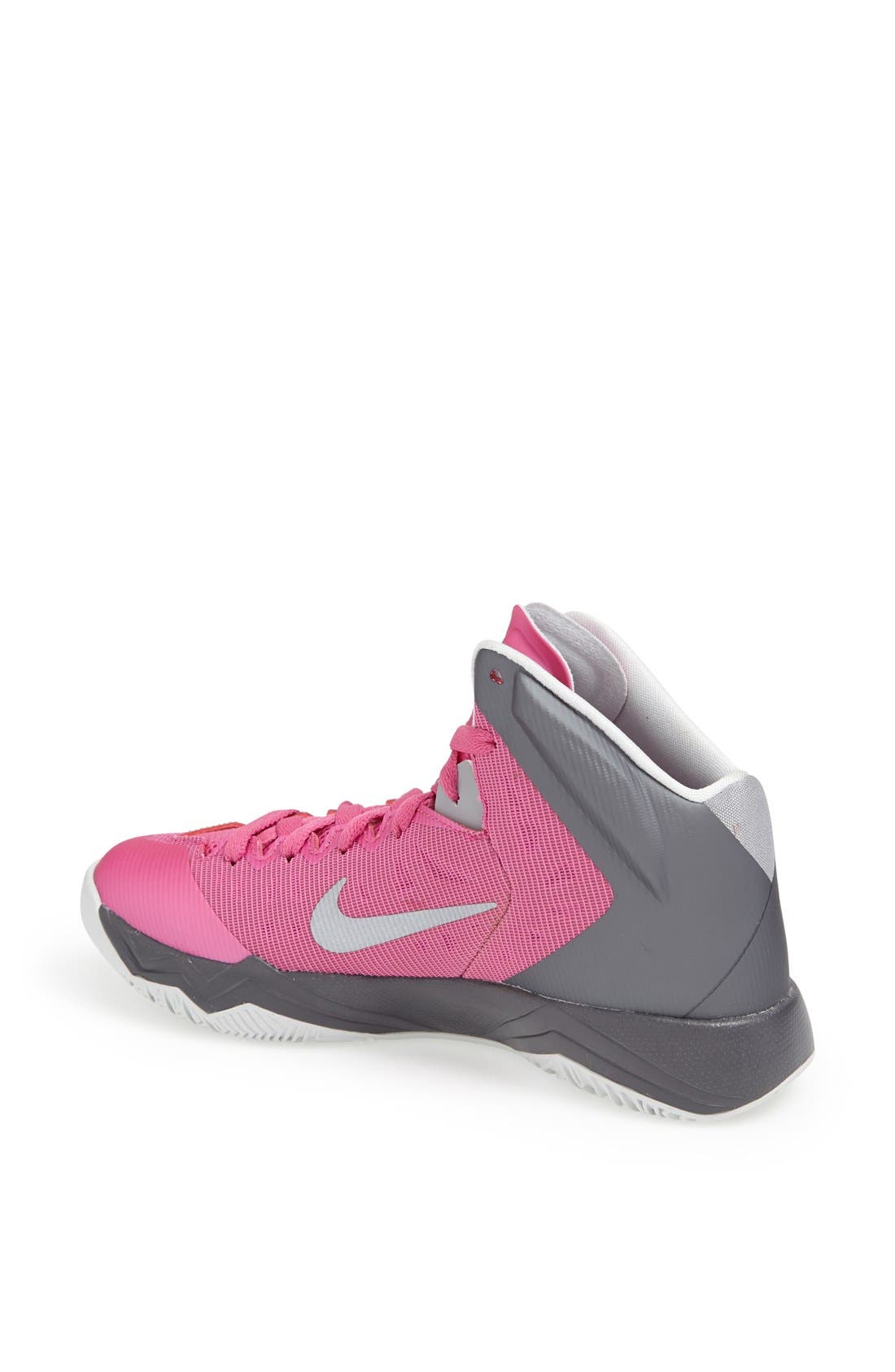 'Hyper Quickness TB' Basketball Shoe, Alternate, color, PINK/ SILVER/ DARK GREY