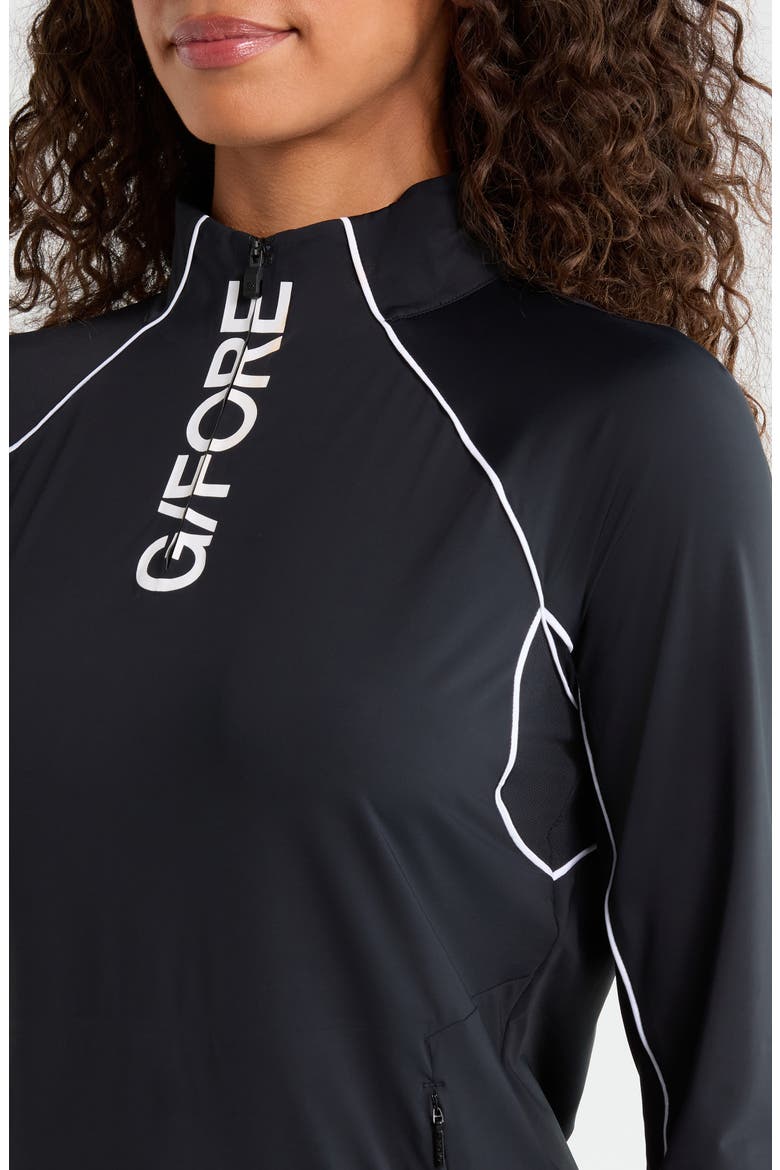 Contrast Mesh Silky Tech Quarter Zip Golf Top, Alternate, color, ONYX