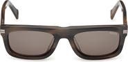 ZEGNA 55mm Rectangular Sunglasses