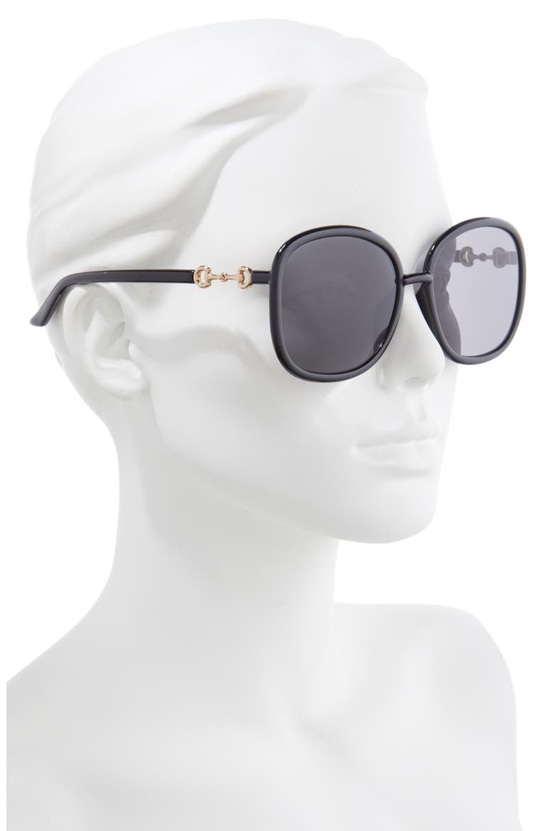 60mm Square Sunglasses, Alternate, color, BLACK/ GREY
