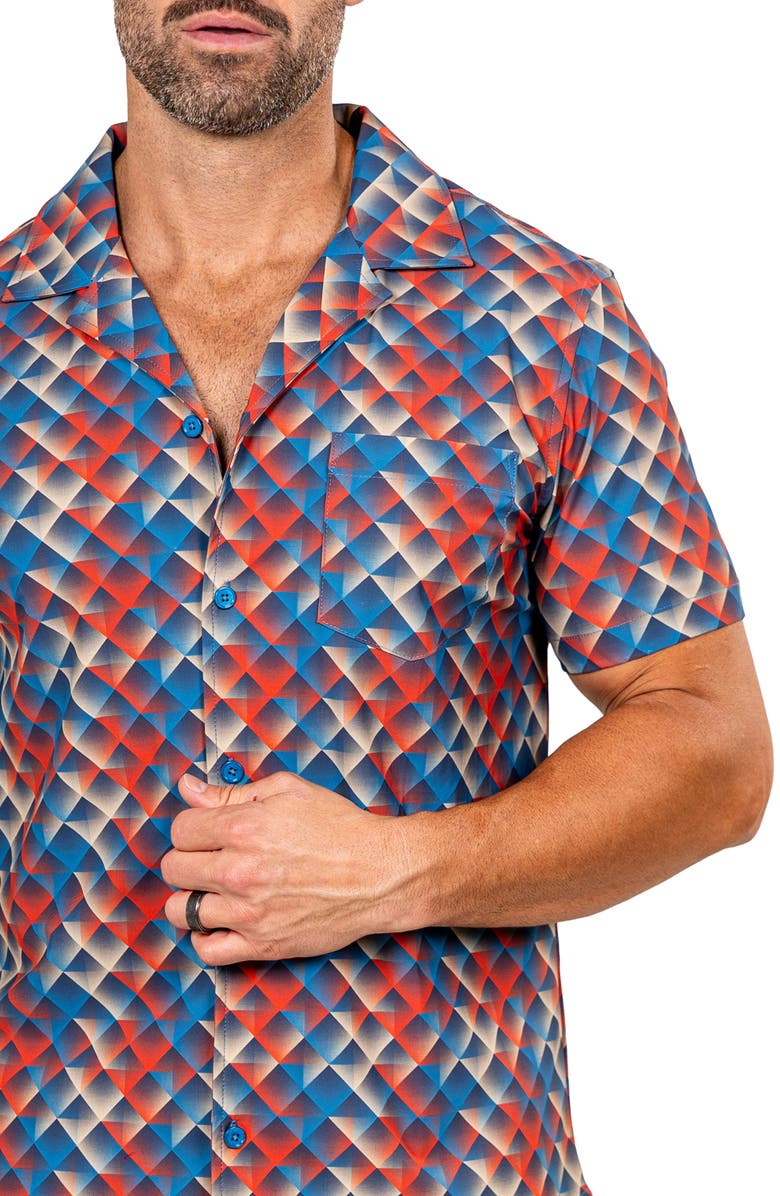 Maceoo Marthy Red Camp Shirt, Alternate, color, 