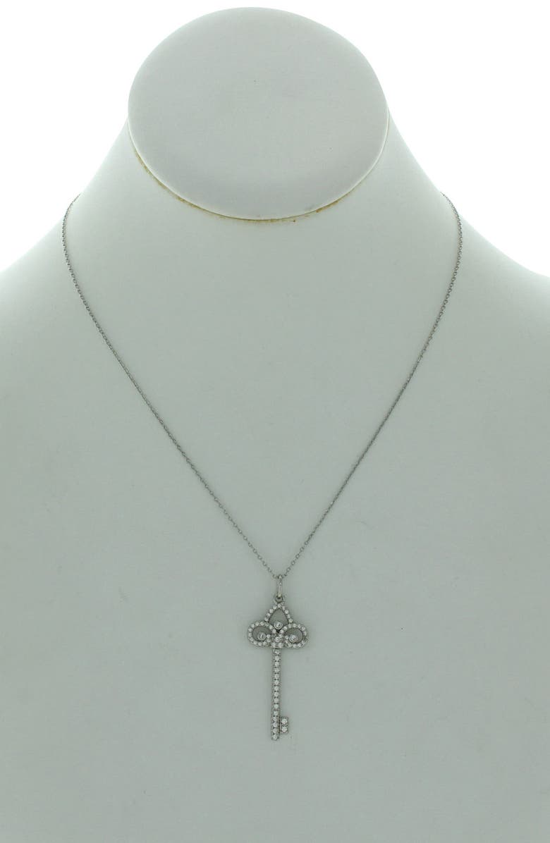 OLIVIA WELLES Silver-Tone Regal Rhinestone Key Pendant Necklace, Alternate, color, 