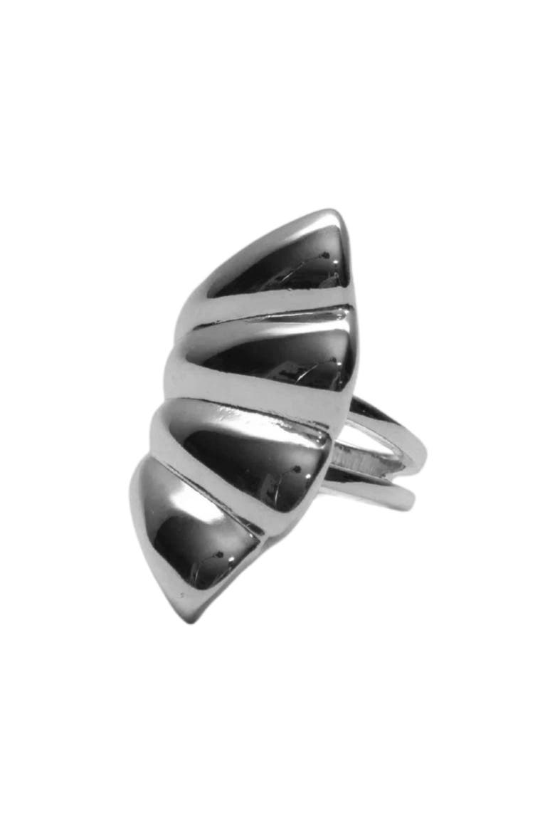 Flared Rib Ring, Main, color, SILVER