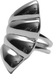 ARGENTO VIVO Flared Rib Ring