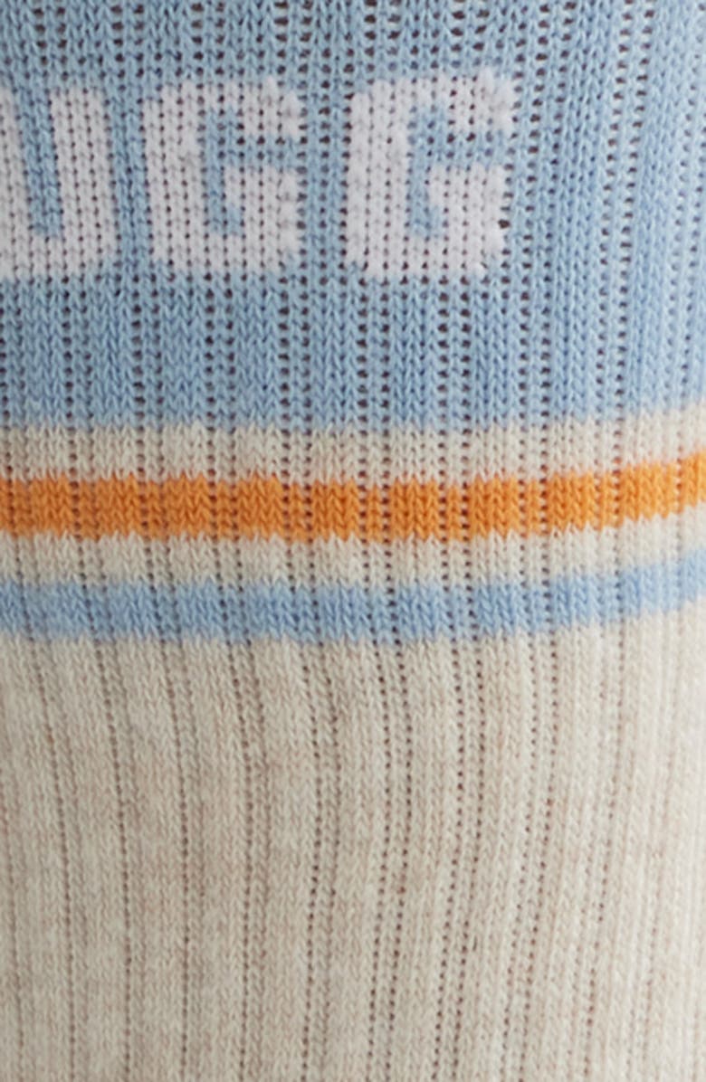 UGG<sup>®</sup> Jedlyn Varsity Cotton Blend Crew Socks, Alternate, color, Nimbus Heather / Sapphire