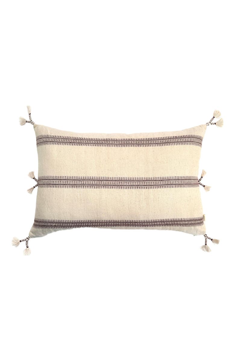 Nimmit Understreke Handwoven Pillow - Cover Only, Main, color, Natural / Black