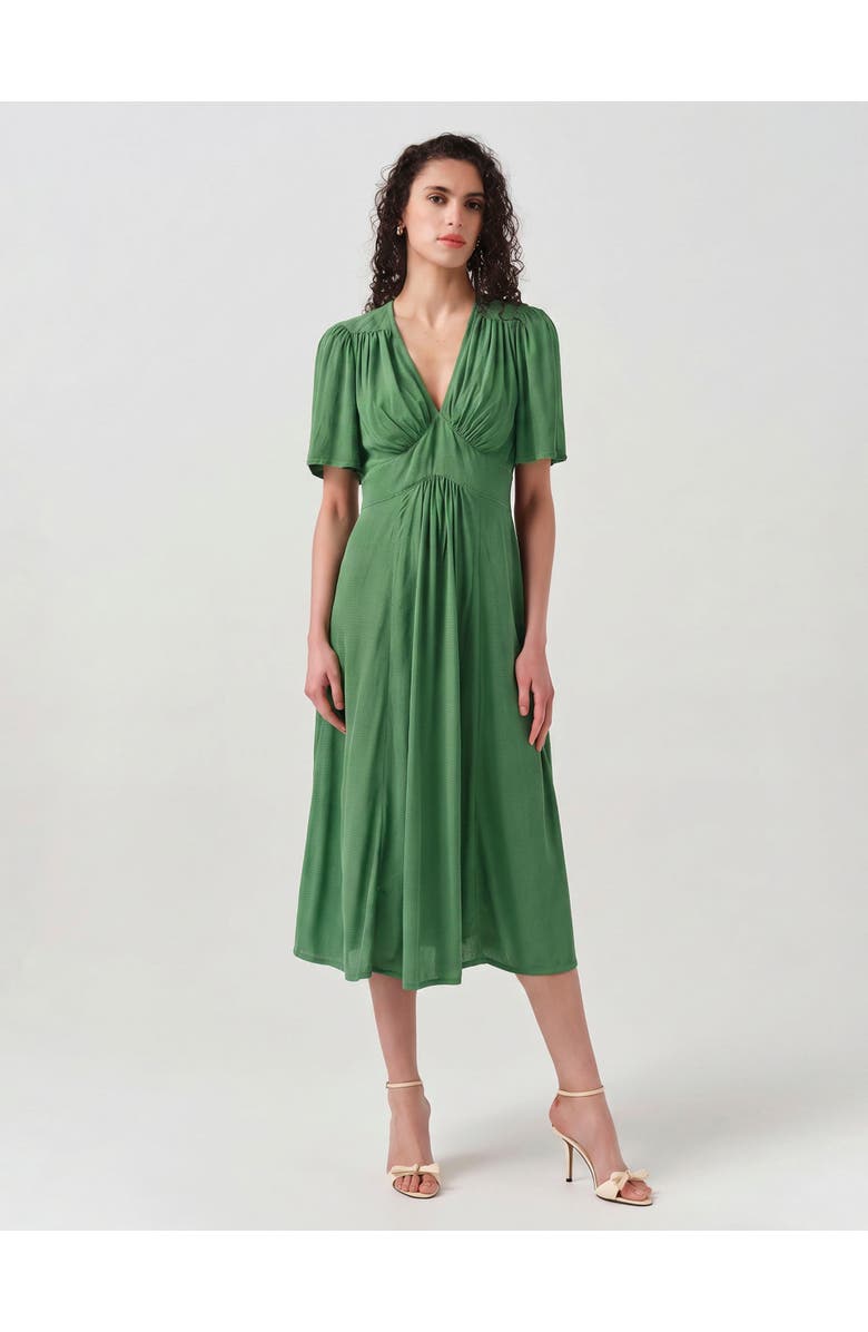 Ghost London Rosalie Angel Sleeve Crepe Midi Dress, Main, color, 