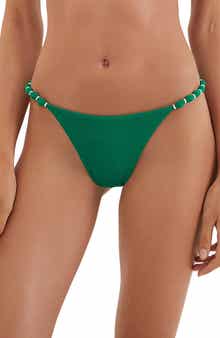 ViX Paula Hermanny Firenze Beaded Strap Full Bikini Bottoms