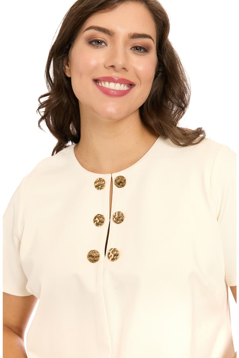 Novelty Trim Shift Dress, Alternate, color, WHISPER WHITE
