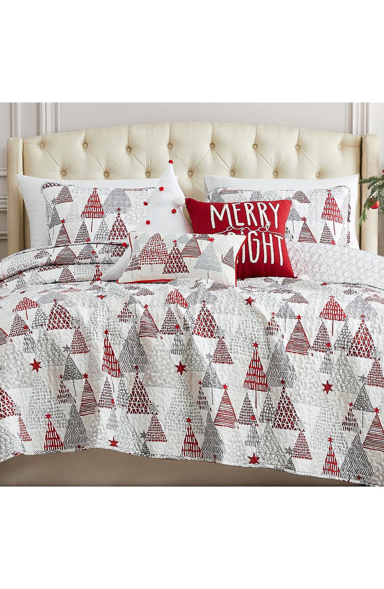 SOUTHSHORE FINE LINENS Merry and Bright Oversize Holiday Quilt Set, Alternate, color, Merry And Bright