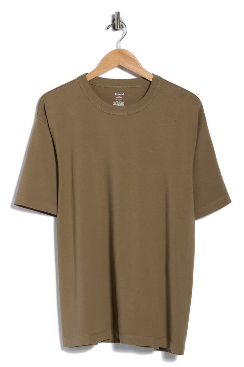 Oversize Cotton T-Shirt, Main, color, OLIVE DUSK