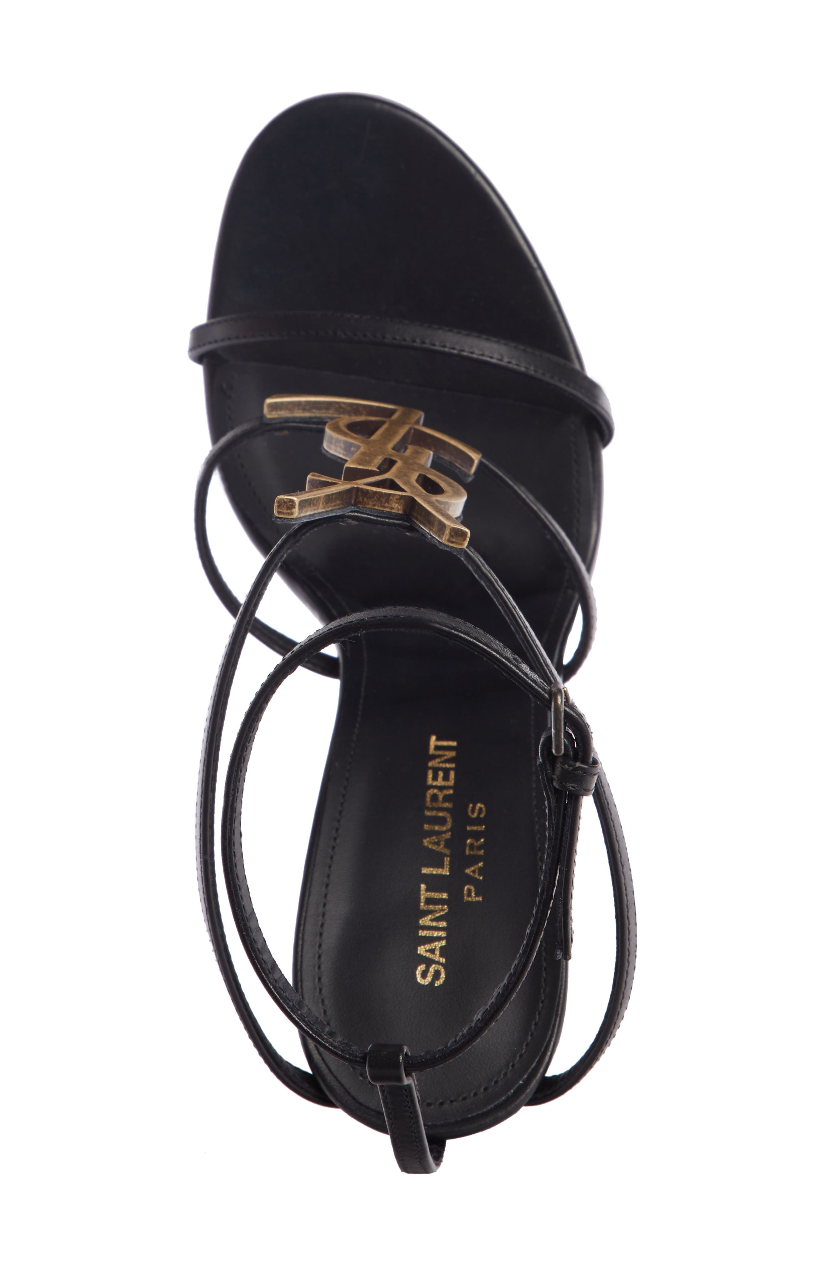 Saint Laurent Cassandra YSL Strappy Sandal, Alternate, color, 