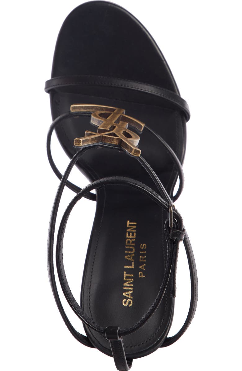 Saint Laurent Cassandra YSL Strappy Sandal, Alternate, color,