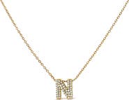 Haus of Brilliance 10K Gold Diamond Accent "A-Z" Initial Bubble Pendant Necklace
