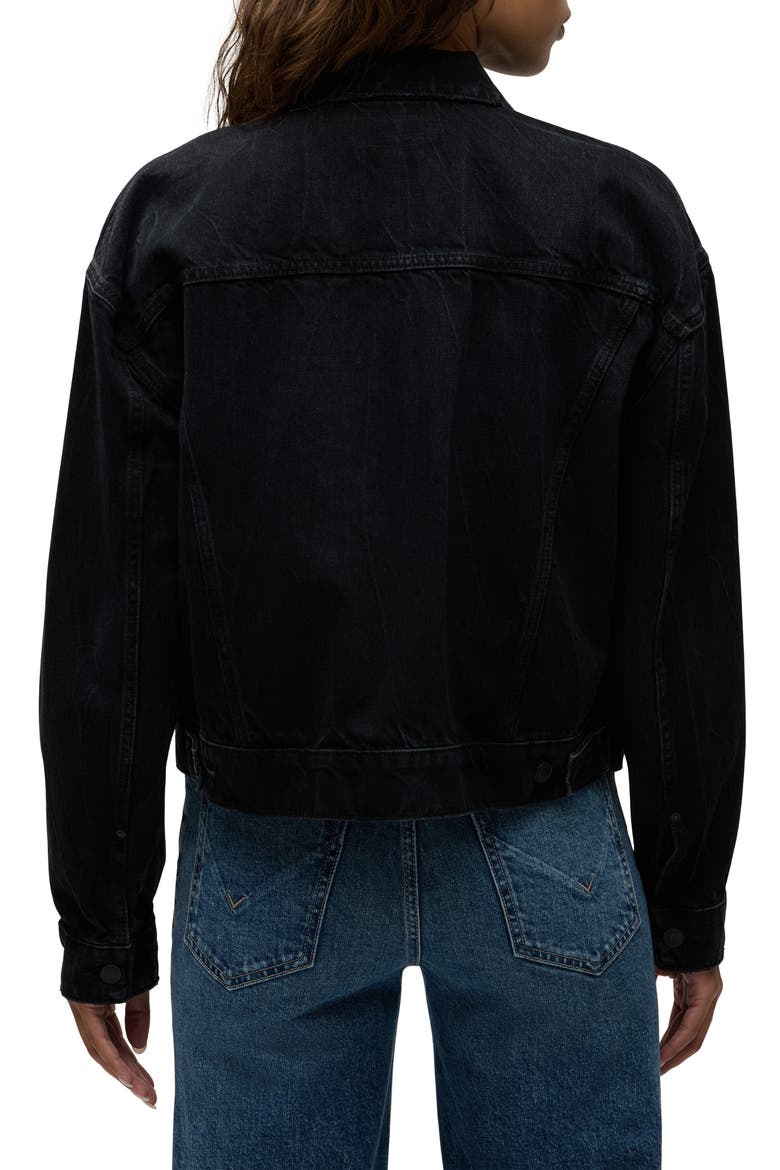 Brea Swing Trucker Jacket, Alternate, color, BLACK THUNDER