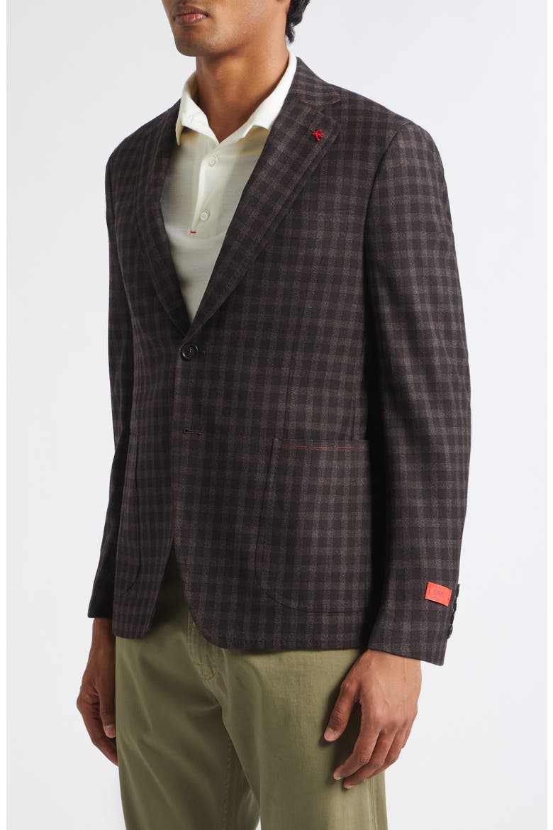 Check Wool & Cashmere Sport Coat, Alternate, color, DARK BROWN 450