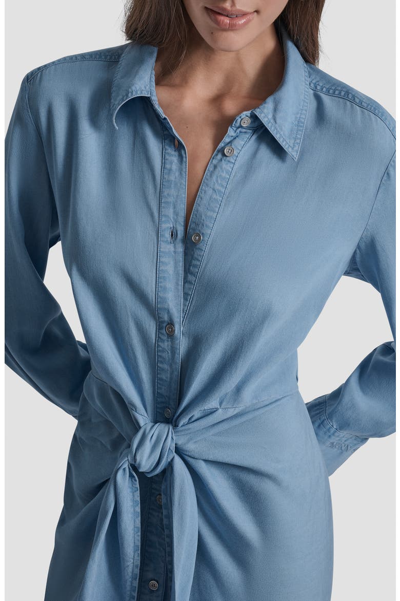 Tie Waist Long Sleeve Maxi Shirtdress, Alternate, color, CHAMBRAY