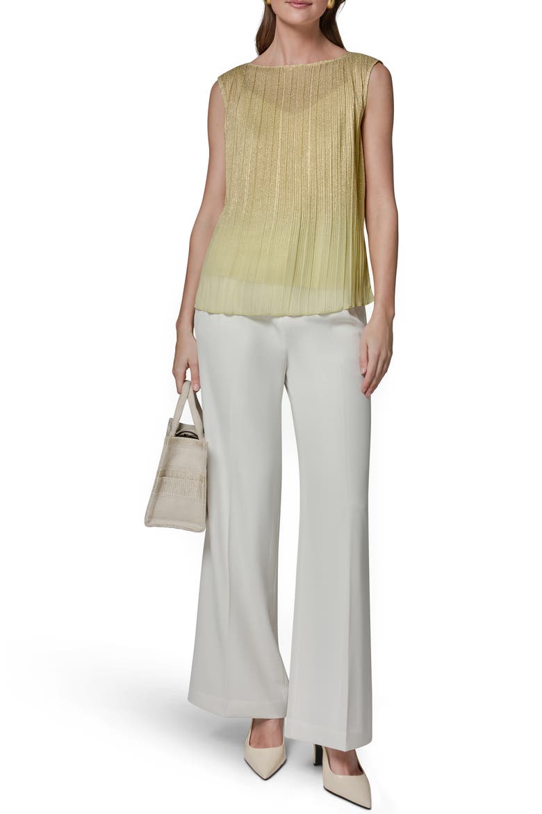 Metallic Plissé Top, Alternate, color, CITRUS/ GOLD
