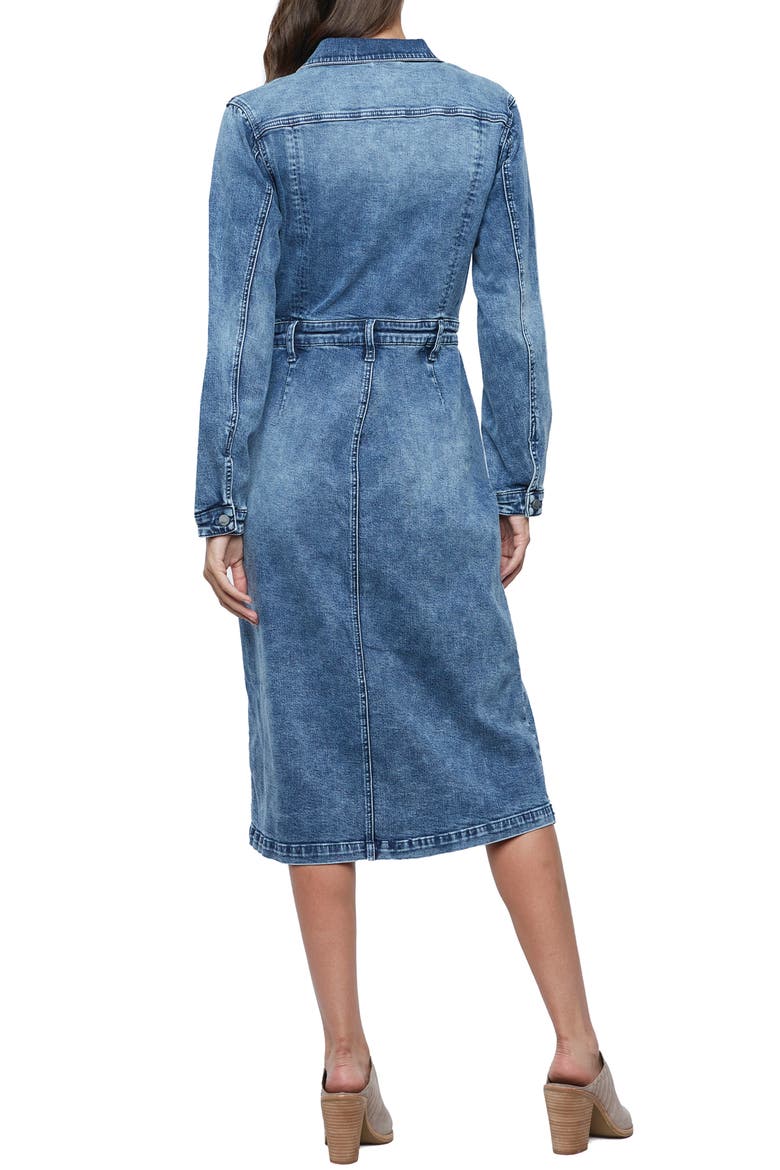 Millie Long Sleeve Denim Shirtdress, Alternate, color, BLUE RAIN DARK