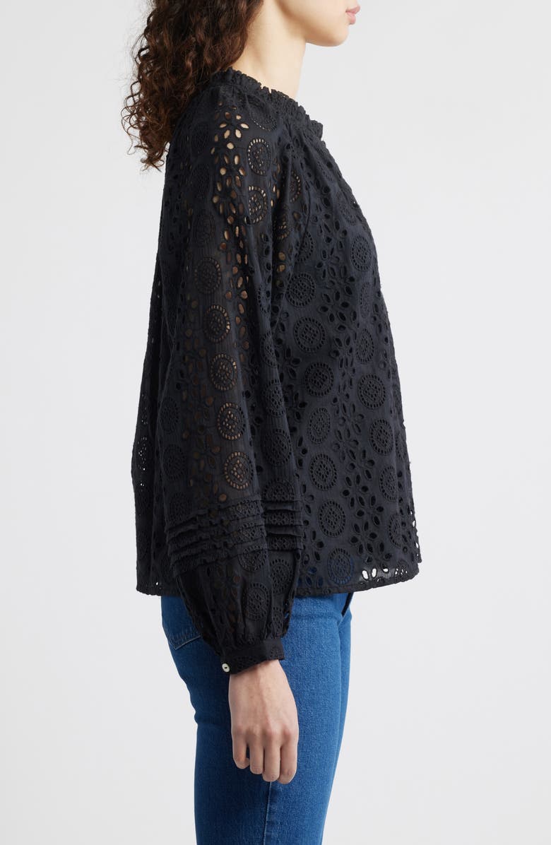 Cleobella Alicia Embroidered Eyelet Organic Cotton Button-Up Shirt, Alternate, color,