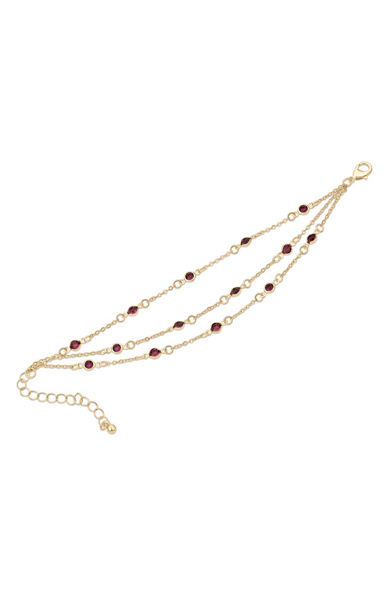 JARDIN Crystal Station Layered Bracelet, Main, color, Amethyst/ Gold