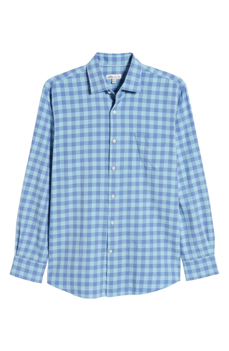 Peter Millar Brighton Grand Gingham Cotton & Silk Shirt, Alternate, color,
