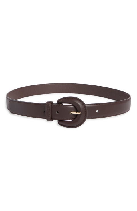 Covered Buckle Faux Leather Belt