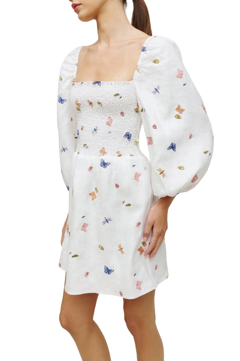 Greyson Long Sleeve Linen Minidress, Alternate, color, LADYBUG
