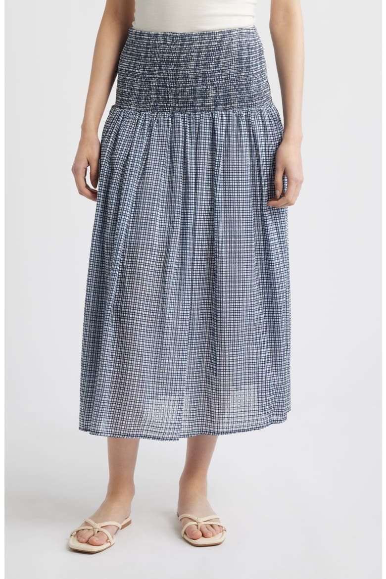 Tiered Smocked Waist Skirt, Main, color, PICNIC CHECK