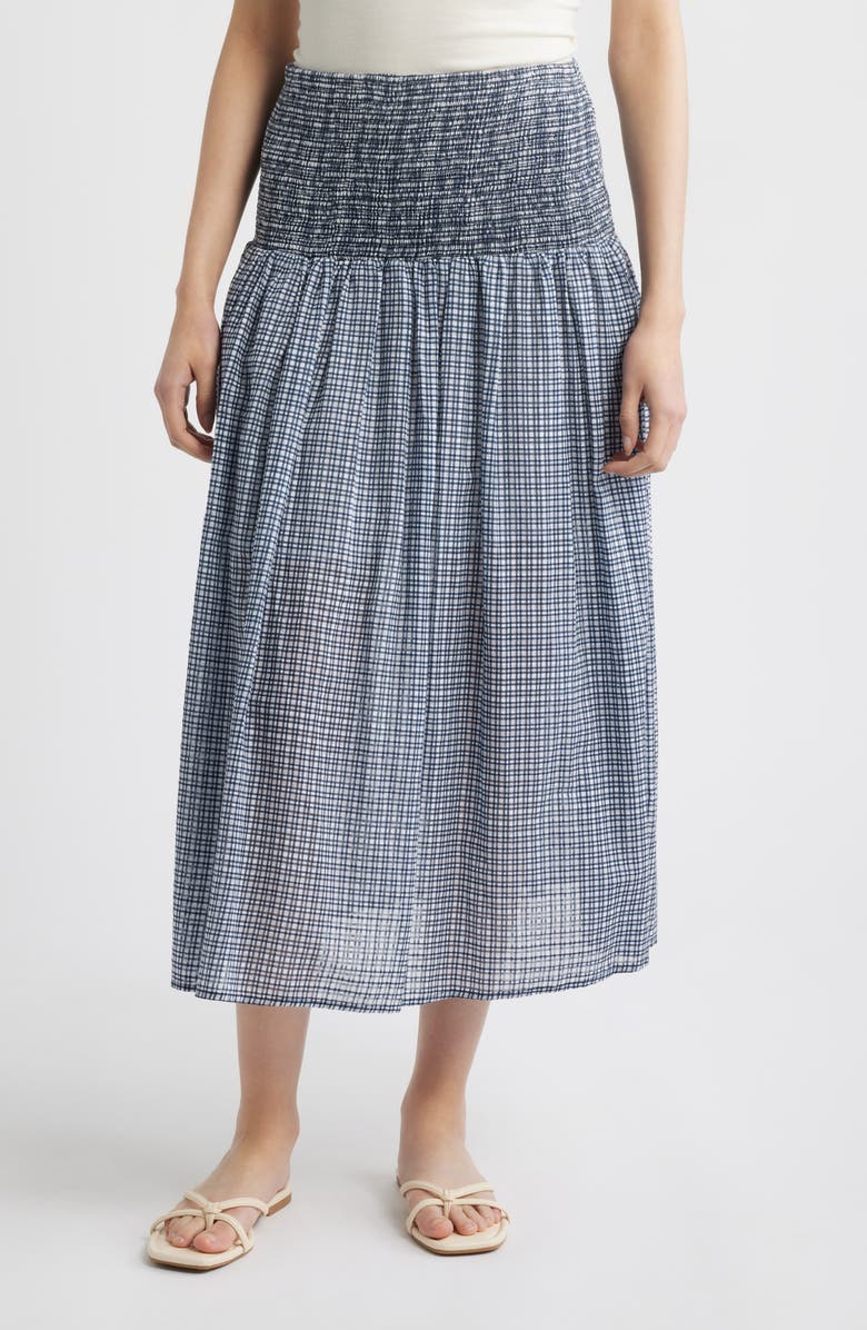 Nation LTD Tiered Smocked Waist Skirt, Main, color, Picnic Check