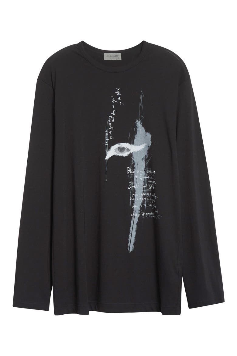 Long Sleeve Graphic T-Shirt, Alternate, color, BLACK