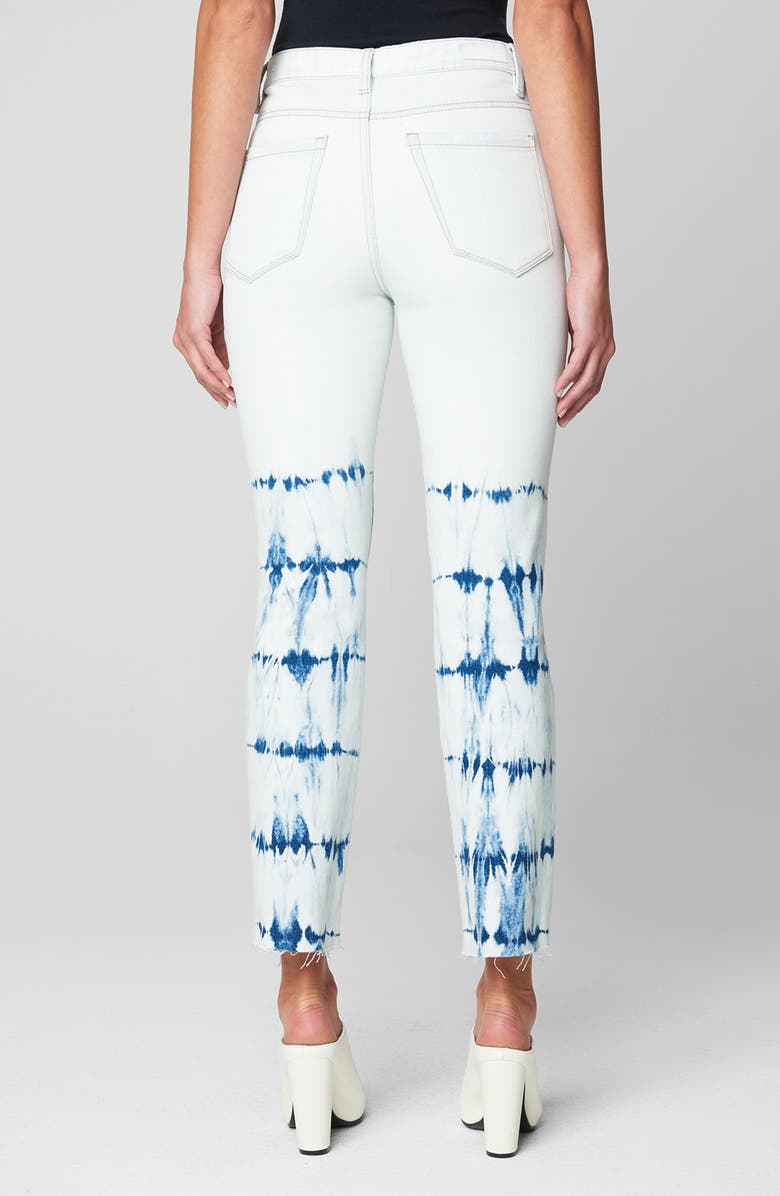 BLANKNYC The Madison Tie Dye Stripe Raw Hem Ankle Skinny Jeans, Alternate, color,